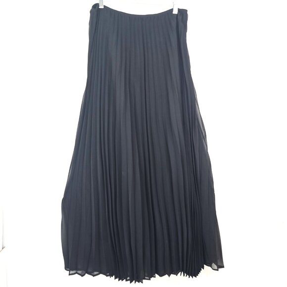 Vintage 80s 90s Impressions Millenial Edt. Black PLeated Accordion Maxi Skirt - Picture 10 of 11